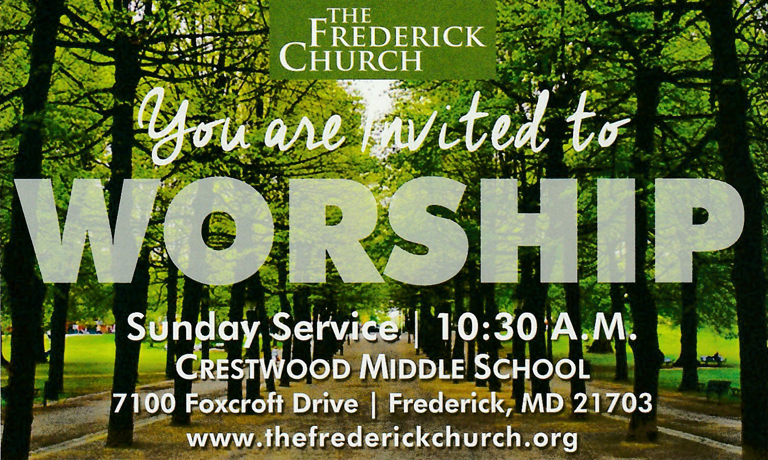 Sunday Morning Worship, Crestwood Middle School - The Frederick Church